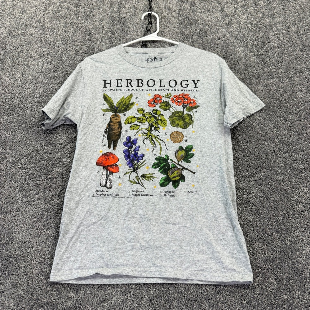Harry Potter T Shirt Mens S Gray Herbology Hogwarts School Wizardry